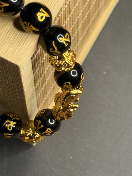 Feng Shui Bracelet - Pixiu Black Obsidian Bracelet for Wealth