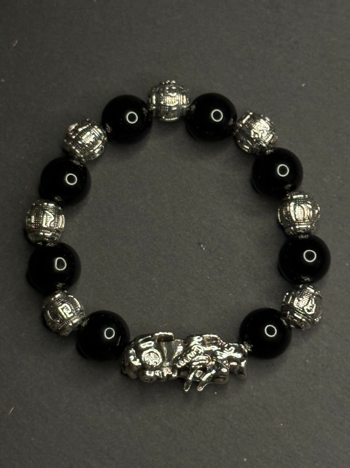 Feng Shui Bracelet - Pixiu Black Obsidian Bracelet for Wealth