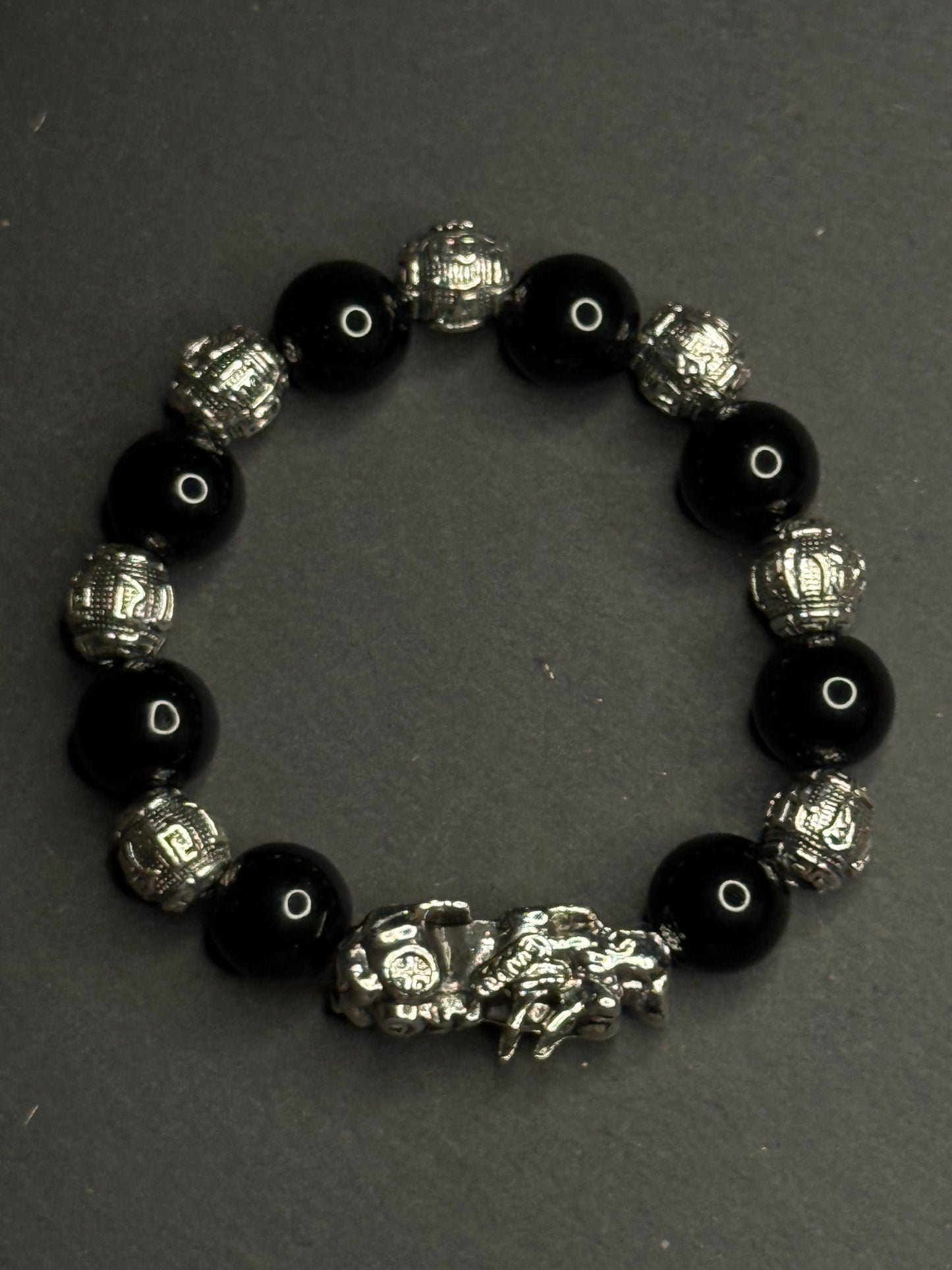 Feng Shui Bracelet - Pixiu Black Obsidian Bracelet for Wealth