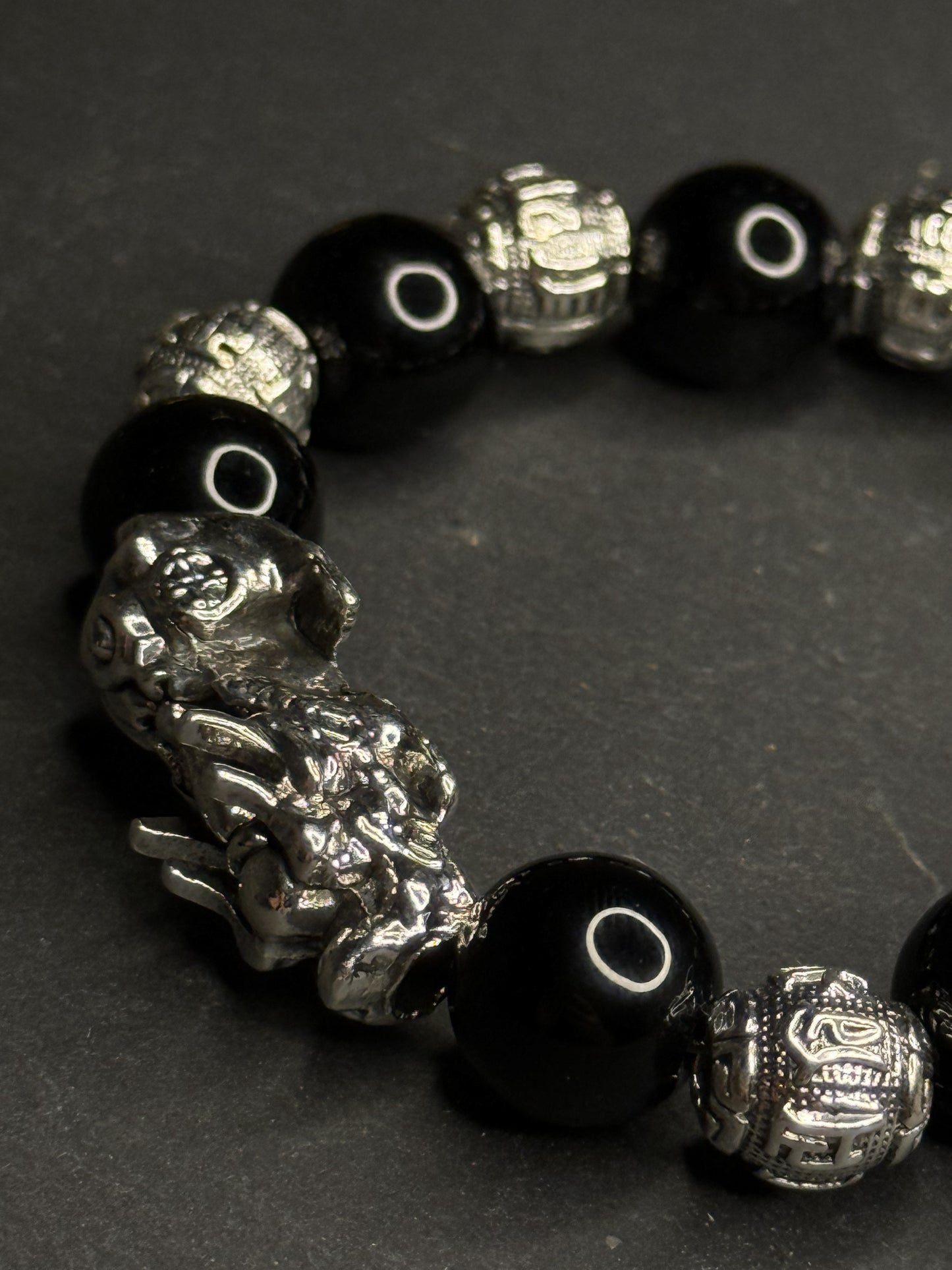 Feng Shui Bracelet - Pixiu Black Obsidian Bracelet for Wealth