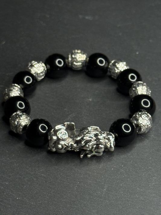 Feng Shui Bracelet - Pixiu Black Obsidian Bracelet for Wealth